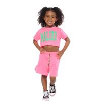 Kit Conjunto Menina Infantil de Blusa e Shorts de Verão
