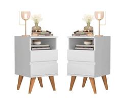 kit conjunto Mesa De Cabeceira Alamo branco