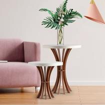 kit Conjunto Mesa Mesinha Lateral 60cm e 40cm Altura kit Conjunto Mesa Mesinha Lateral 60cm e 40cm Altura