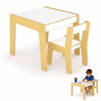 Kit conjunto mesinha cadeira infantil montessori madeira mesa mdf cadeirinha poltrona criança estudos lanche brincadeira Kit conjunto mesinha cadeira infantil montessori madeira mesa mdf cadeirinha poltrona criança estudos lanche brincadeira