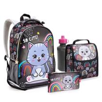 Kit Conjunto Mochila Infantil Menina Zoop Animais Lançamento - Seanite