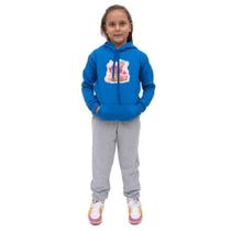 Kit Conjunto Moletom Infantil Feminino Blusa Canguru Capuz Estampa Urso de Pelucia Com Calça