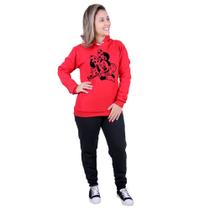 Kit Conjunto Moletom Minnie Masculino E Feminino Adulto Infantil