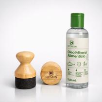 Kit Conjunto Óleo Mineral Grau Alimenticio USP 70 Premium 238mL Aplicador de Óleo Copo de Bambu Esponja, Heimon Kit Conjunto Óleo Mineral Grau Alimenticio USP 70 Premium 238mL Aplicador de Óleo Copo de Bambu Esponja, Heimon