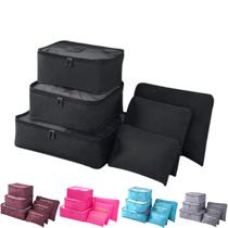 Kit Conjunto Organizador 6 peças Para Viagem Mala Bolsa Multifuncional Unissex - E-xact