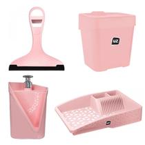 Kit Conjunto Organizador De Cozinha Design Rosa Sofisticado Multiuso - Uz