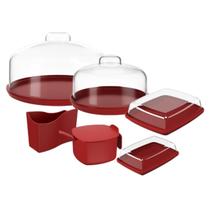 Kit Conjunto Para Café Da Manhã Com 6 Peças Em Acrílico Coza