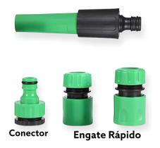 Kit Conjunto para Irrigação com Engates Rápidos e Esguicho 4 Peças Mangueira Torneira Gift Útil Kit Conjunto para Irrigação com Engates Rápidos e Esguicho 4 Peças Mangueira Torneira Gift Útil