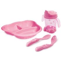 Kit Conjunto pratinho Prato para Refeição Infantil Prato com Divisórias Copinho Colheres Papinha Bebe Introdução aliment - Adoleta Bebê