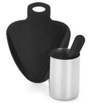 Kit Conjunto Preparo De Drinks Caipira Caipirinha 3 Peças Copo Inox 350ml Tábua De Corte Pilão Ideal Para Presente Kit Conjunto Preparo De Drinks Caipira Caipirinha 3 Peças Copo Inox 350ml Tábua De Corte Pilão Ideal Para Presente