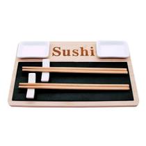 KIT Conjunto Refeição Oriental Para Sushi Em Ardosia - Dela Home