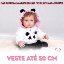 Kit Conjunto Roupinha Pandinha Para Bebê Reborn 4 Peças Algodão
