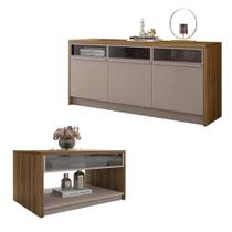 Kit Conjunto Sala de Estar Buffet Mesa Vectro Caemmun