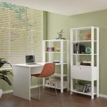 Kit Conjunto Sala de Estudos e Home Office Match Mesa Escrivaninha e Estante Kit Conjunto Sala de Estudos e Home Office Match Mesa Escrivaninha e Estante