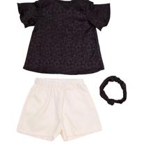 Kit Conjunto Shorts Branco Bata Star e faixa de Cabelo