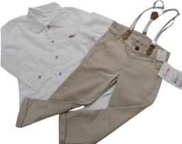 Kit Conjunto Social Menino Camisa Branca Calça Paraiso 14811