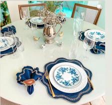 Kit Conjunto Sousplat Jogo Americano Bordado Com Guardanapo Para 3 lugares