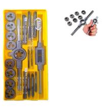 Kit conjunto tarracha 20 peças completo macho femea profissional rosca grossa fina pente cossinete