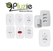 Kit Conjunto Tomada e Interruptor de Embutir Pluzie 4x2
