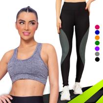 KIT conjunto TOP ALÇA MÉDIA bojo + CALÇA LEGGING REDINHA Feminino Academia Corrida Fitness 700