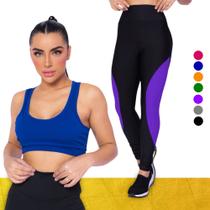 KIT conjunto TOP ALÇA MÉDIA bojo + CALÇA LEGGING REDINHA Feminino Academia Corrida Fitness 700