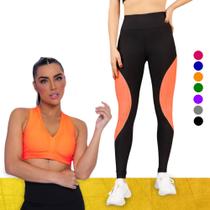 KIT conjunto TOP ALÇA MÉDIA bojo + CALÇA LEGGING REDINHA Feminino Academia Corrida Fitness 700