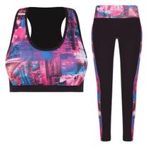 Kit Conjunto Top E Calça Legging Trifil Estampa De Cidade