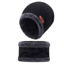 Kit Conjunto Touca Forrada Cachecol Unissex Para Inverno