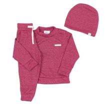 Kit Conjunto + Touca Lã Lisa Infantil Manga Longa Invern