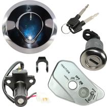 Kit conjunto travas chave ignição NX400 Falcon 2013 a 2015 contato trava guidão banco tampa tanque 4 peças Kit conjunto travas chave ignição NX400 Falcon 2013 a 2015 contato trava guidão banco tampa tanque 4 peças