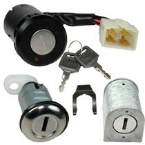 Kit conjunto travas chave ignição Pop110 Pop110I 2016 a 2019 contato trava guidão banco 3 peças