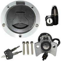Kit conjunto travas chave ignição XRE190 2016 a 2020 contato tampa do tanque trava do capacete 3 peças Kit conjunto travas chave ignição XRE190 2016 a 2020 contato tampa do tanque trava do capacete 3 peças