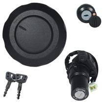 Kit conjunto travas chave ignição YBR125 XTZ125 2003 a 2005 contato tampa do tanque trava tampa lateral 3 peças