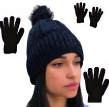 Kit Conjunto Uma Touca + Um Par de Luva Gorro Forrado Chapéu de Lã Kit Conjunto Uma Touca + Um Par de Luva Gorro Forrado Chapéu de Lã