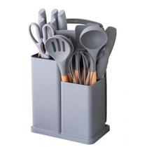 Kit Conjunto Utensílios Cozinha Silicone Faca Tábua 19 Pçs - Dias Varejo