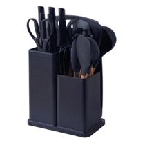 Kit Conjunto Utensílios Silicone Facas Tabua De Cortar 19 Peças Cozinha - kvell