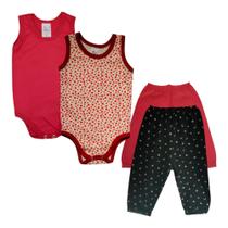 Kit Conjuntos 10 Pç -5 Body Regata + 5 Calça Estampado Bebê