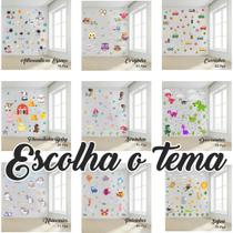 Kit Conjuntos Adesivo Parede Decorativa Infantil Escolha Entre 9 Temas Dinossauros 75 peças Peixinho