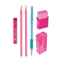 Kit Conjuntos NEON Escolar Papelaria Lapiseira, Lápis, Apontador, Borracha e Grafite Kit Conjuntos NEON Escolar Papelaria Lapiseira, Lápis, Apontador, Borracha e Grafite