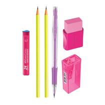 Kit Conjuntos NEON Escolar Papelaria Lapiseira, Lápis, Apontador, Borracha e Grafite Kit Conjuntos NEON Escolar Papelaria Lapiseira, Lápis, Apontador, Borracha e Grafite