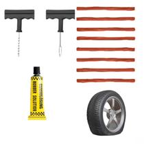 Kit Conserto Pneu Sem Câmara Macarrão Carro Moto Plástico + 10 Refil