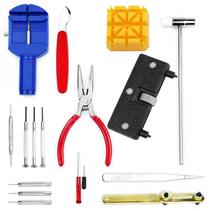 Kit conserto relógios 16 peças + chave para remover fundo