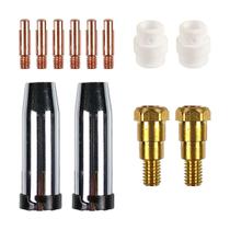 Kit Consumíveis 12 Peças Bico Contato M6x25 Bocal Difusor Porta Bico Tocha Solda Mig 1.0mm Mb 24kd