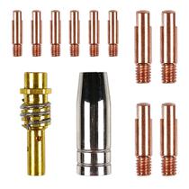 Kit Consumíveis 12 Peças Bico Contato M6x25 Bocal Difusor Tocha Solda Mig Mag 0.8mm Mb 15ak Kit Consumíveis 12 Peças Bico Contato M6x25 Bocal Difusor Tocha Solda Mig Mag 0.8mm Mb 15ak