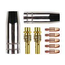 Kit Consumíveis 9 Peças Bico Contato M6x28 Bocal Difusor Tocha Solda Mig Mag 0.8mm Mb 15ak Kit Consumíveis 9 Peças Bico Contato M6x28 Bocal Difusor Tocha Solda Mig Mag 0.8mm Mb 15ak