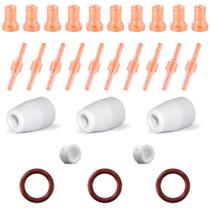 Kit Consumíveis Plasma PT31: 10 Bico Longo + 10 Eletrodo Longo + 2 Difusor Cerâmico + 3 Bocal + 3 Anel O'ring