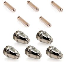 Kit Consumíveis Tocha Corte Plasma Ag60 Sg55 Wsd60: 5 un. Bico - 5 un. Eletrodo Kit Consumíveis Tocha Corte Plasma Ag60 Sg55 Wsd60: 5 un. Bico - 5 un. Eletrodo