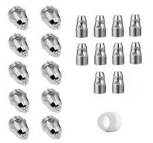 Kit Consumíveis Tocha Corte Plasma P80: 10 un. Bico - 10 un. Eletrodo - 1 un. Bocal Cerâmico