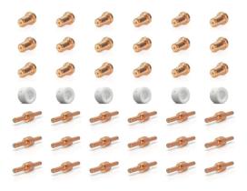 Kit Consumíveis Tocha Corte Plasma PT31: 15 Bico Longo + 15 Eletrodo Longo + 5 Anel Difusor Cerâmico