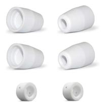 Kit Consumíveis Tocha Corte Plasma PT31: 2 un. Anel Difusor Cerâmico. - 4 un. Bocal Cerâmico